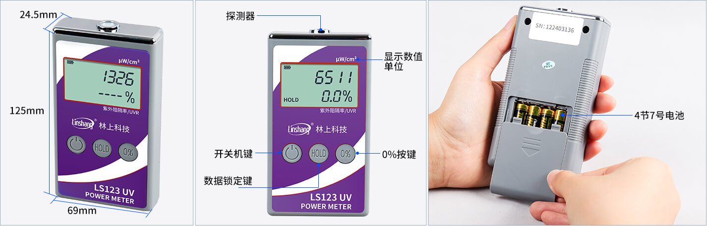 LS123紫外功率计外观结构展示